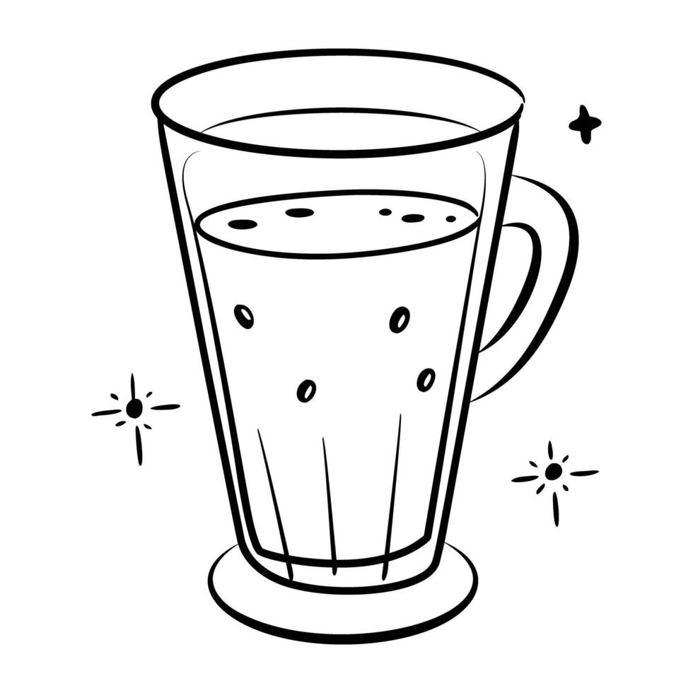 A doodle style icon of cider glass vector