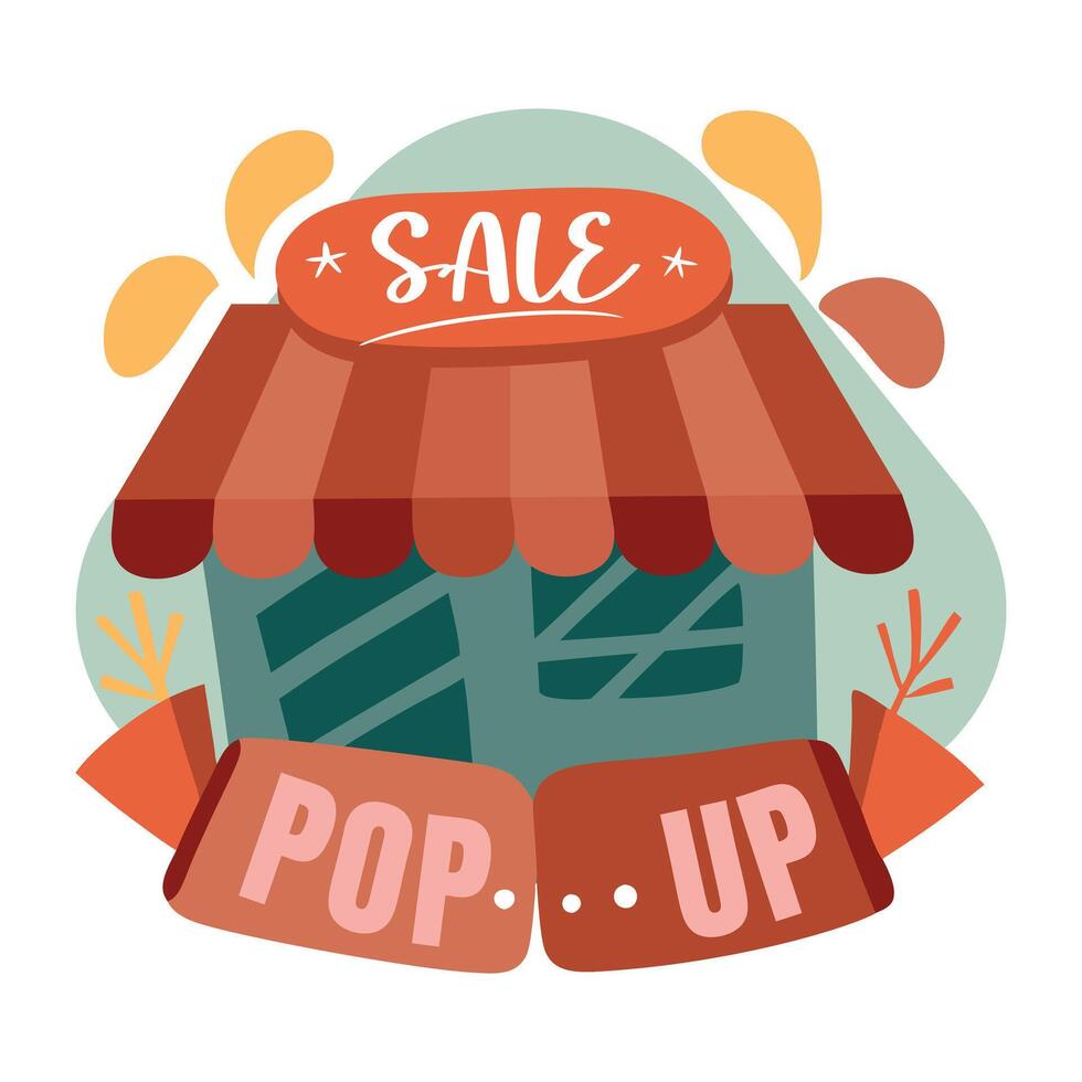 A flat illustration of sale store vector