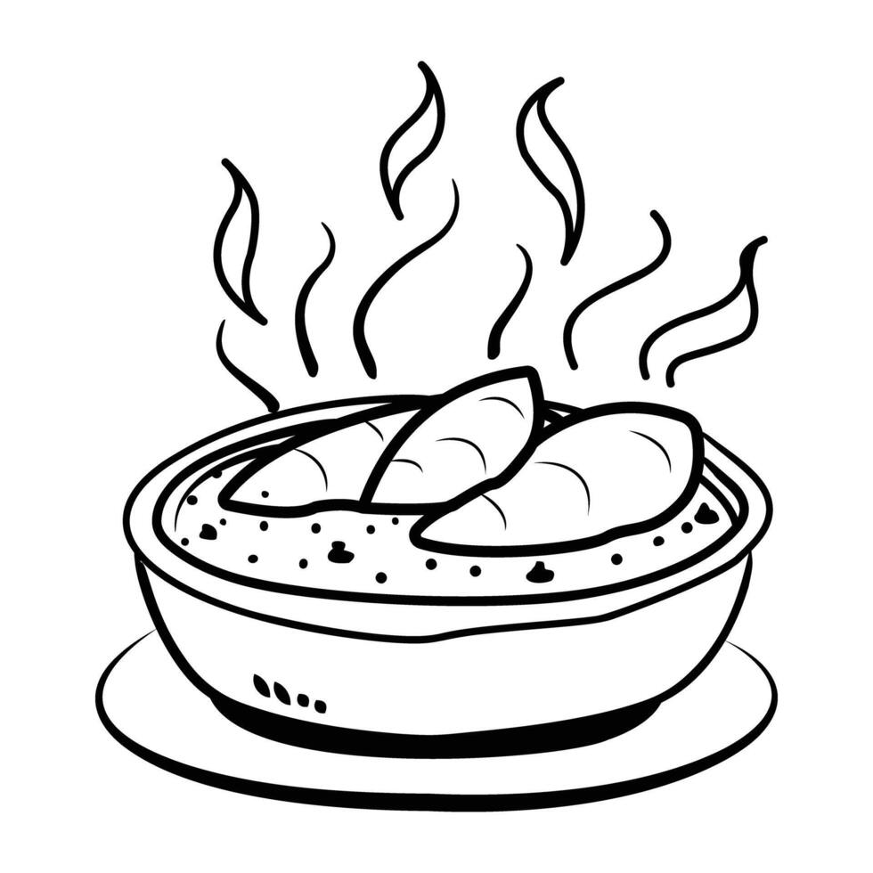 A drawing style icon of baked yams vector