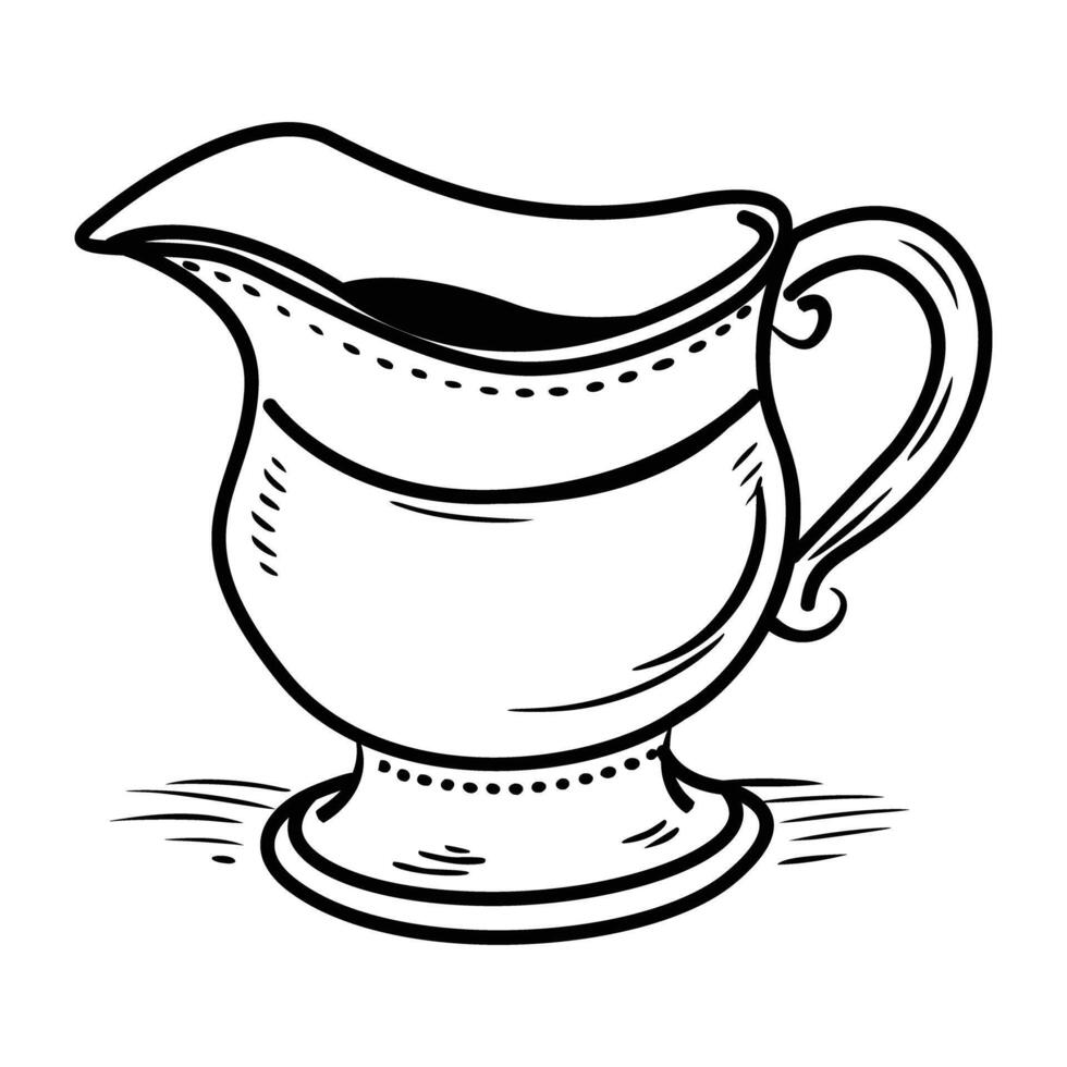 Gravy Pot A sketchy icon of a gravy pot vector