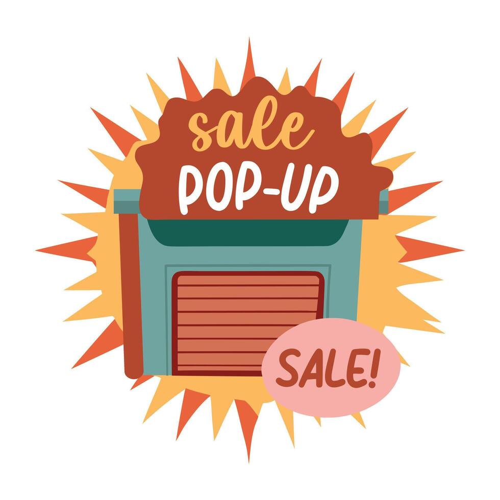 A flat sticker of garage sale vector