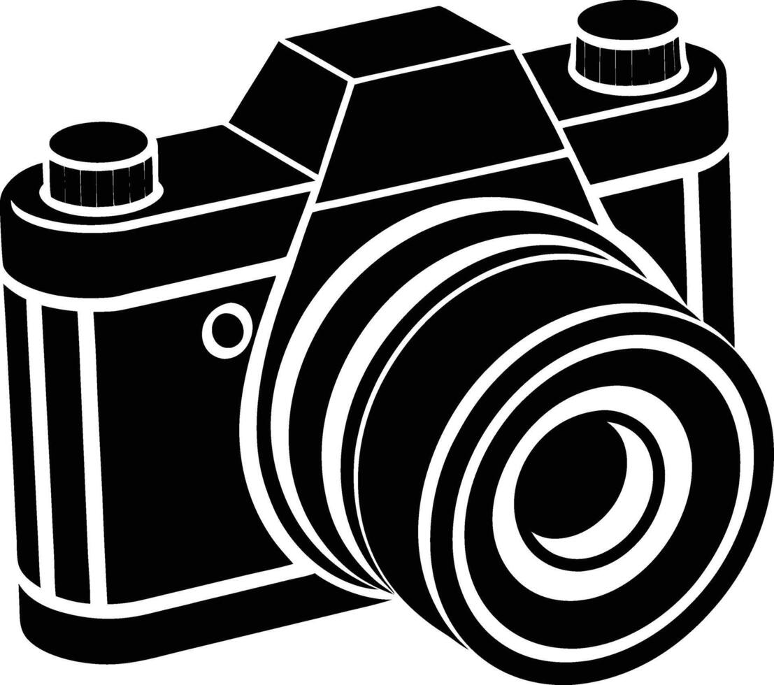 A old camera silhouette art illustration vector