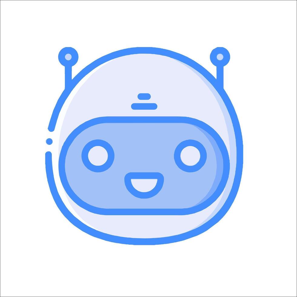 A robot icon with a smiley face vector
