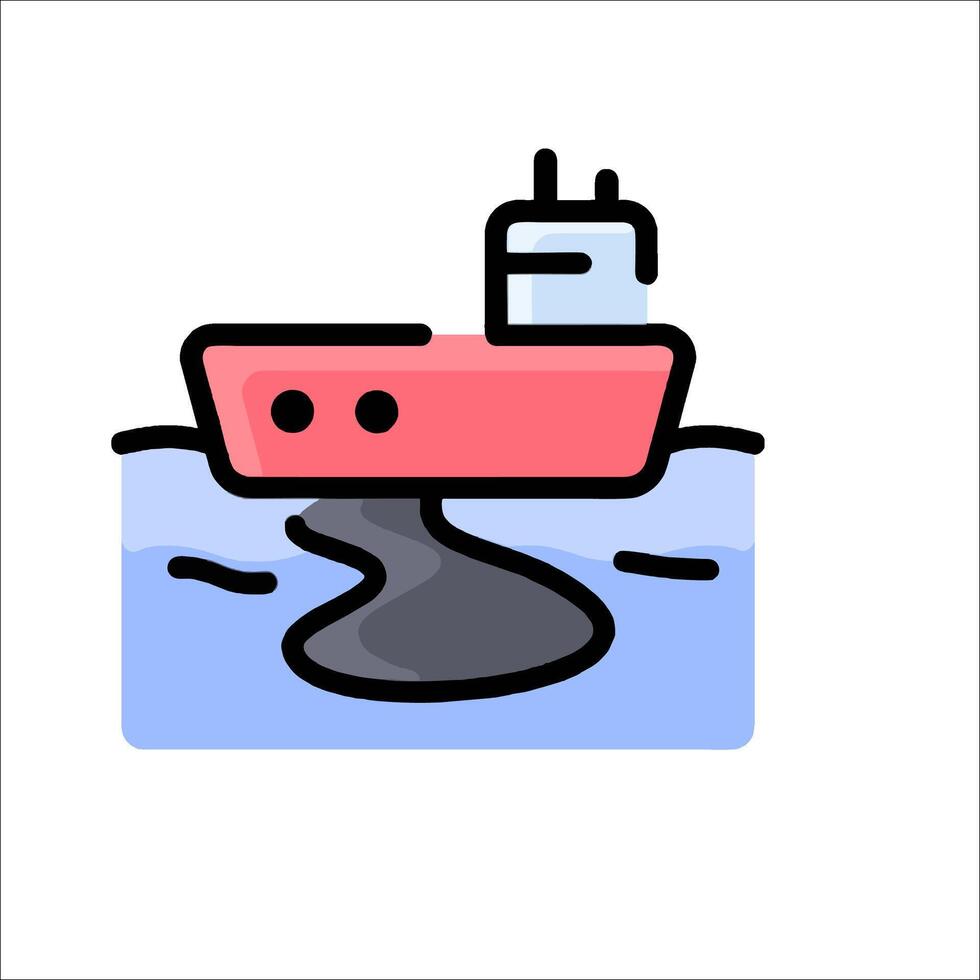 A cartoon boat floating in the water vector