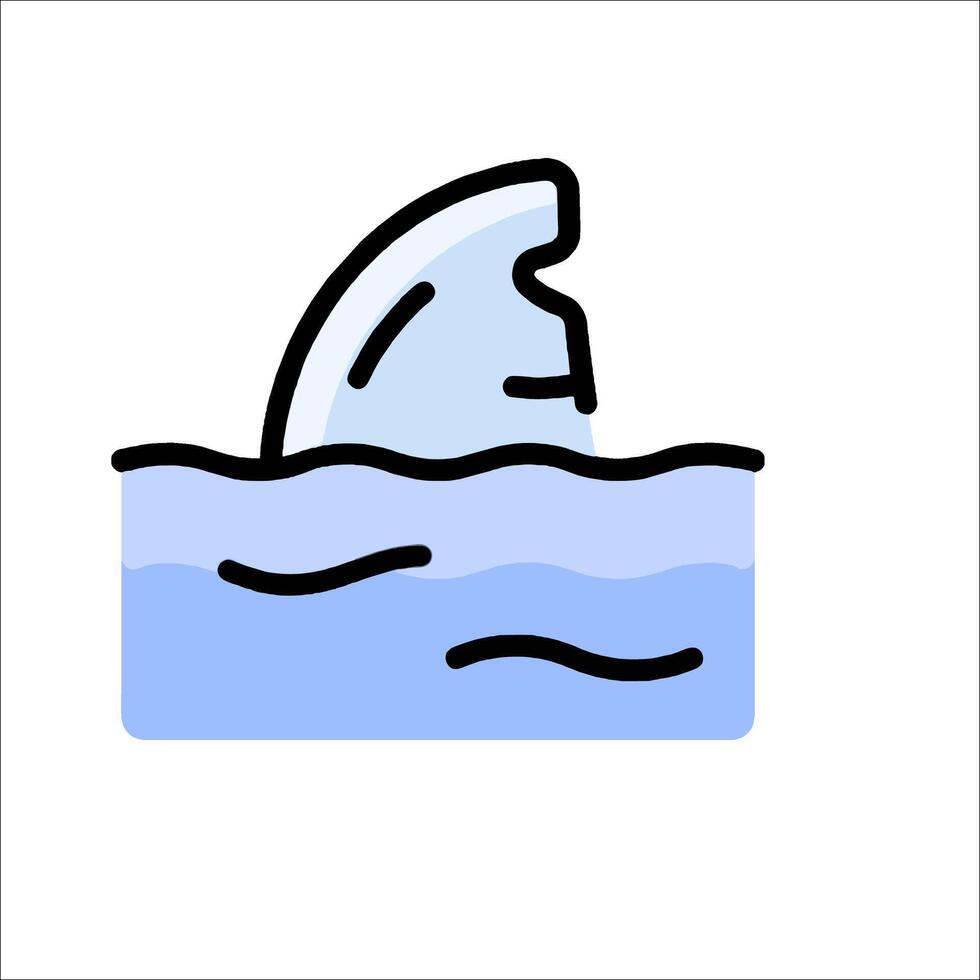 A cartoon shark is floating in the water vector