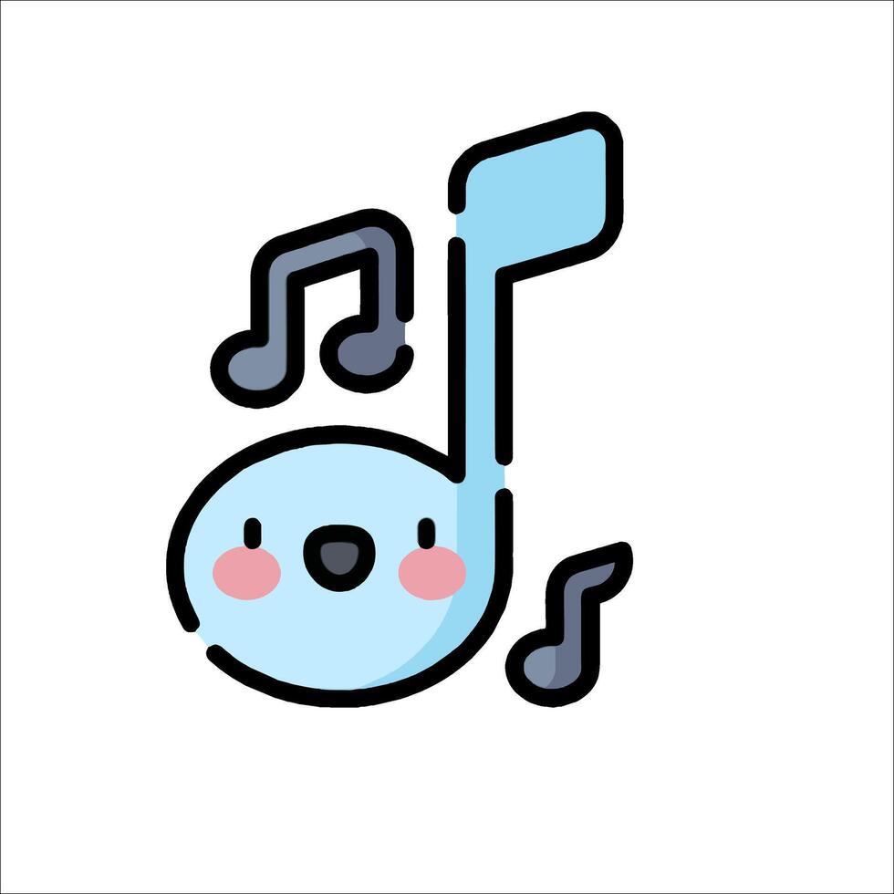 A cute music note with a smiley face vector