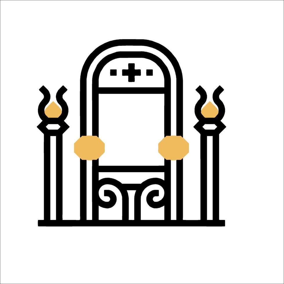 A church icon with two candles and a cross vector