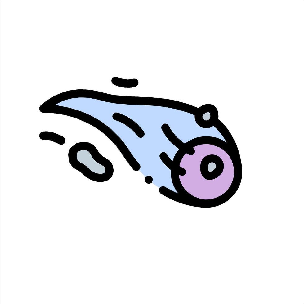 A cartoon fish with a blue eye and purple nose vector
