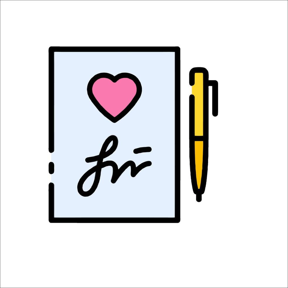 Fri - love letter icon vector