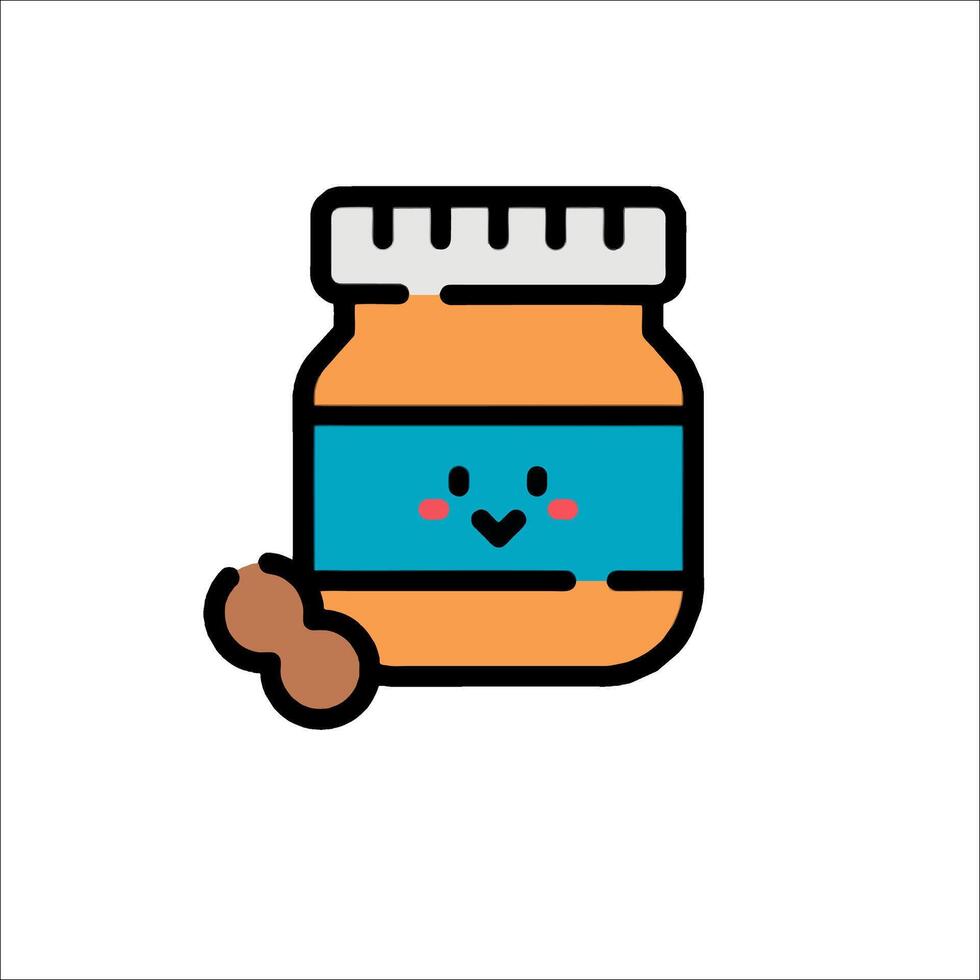 A jar of peanut butter with a smiley face vector