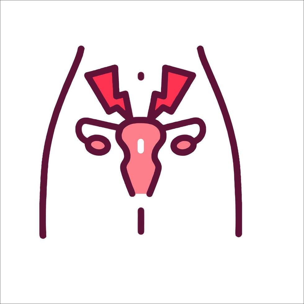 A woman's uterus with a red heart on it vector