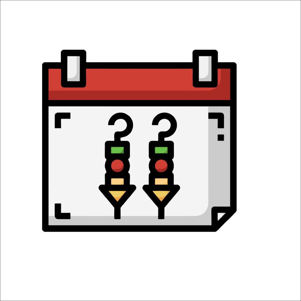 A calendar with two arrows pointing to the right vector