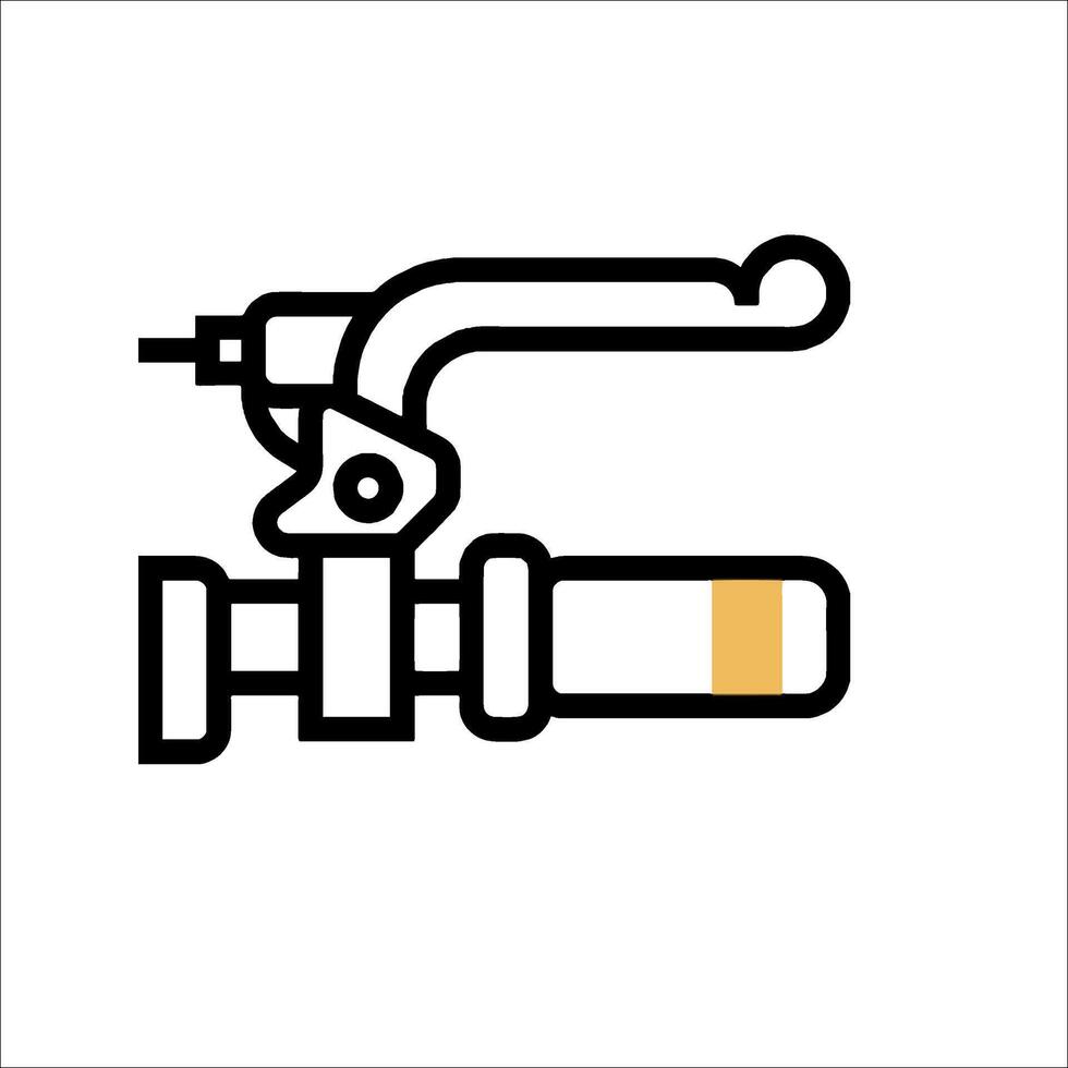 A black and white illustration of a valve vector