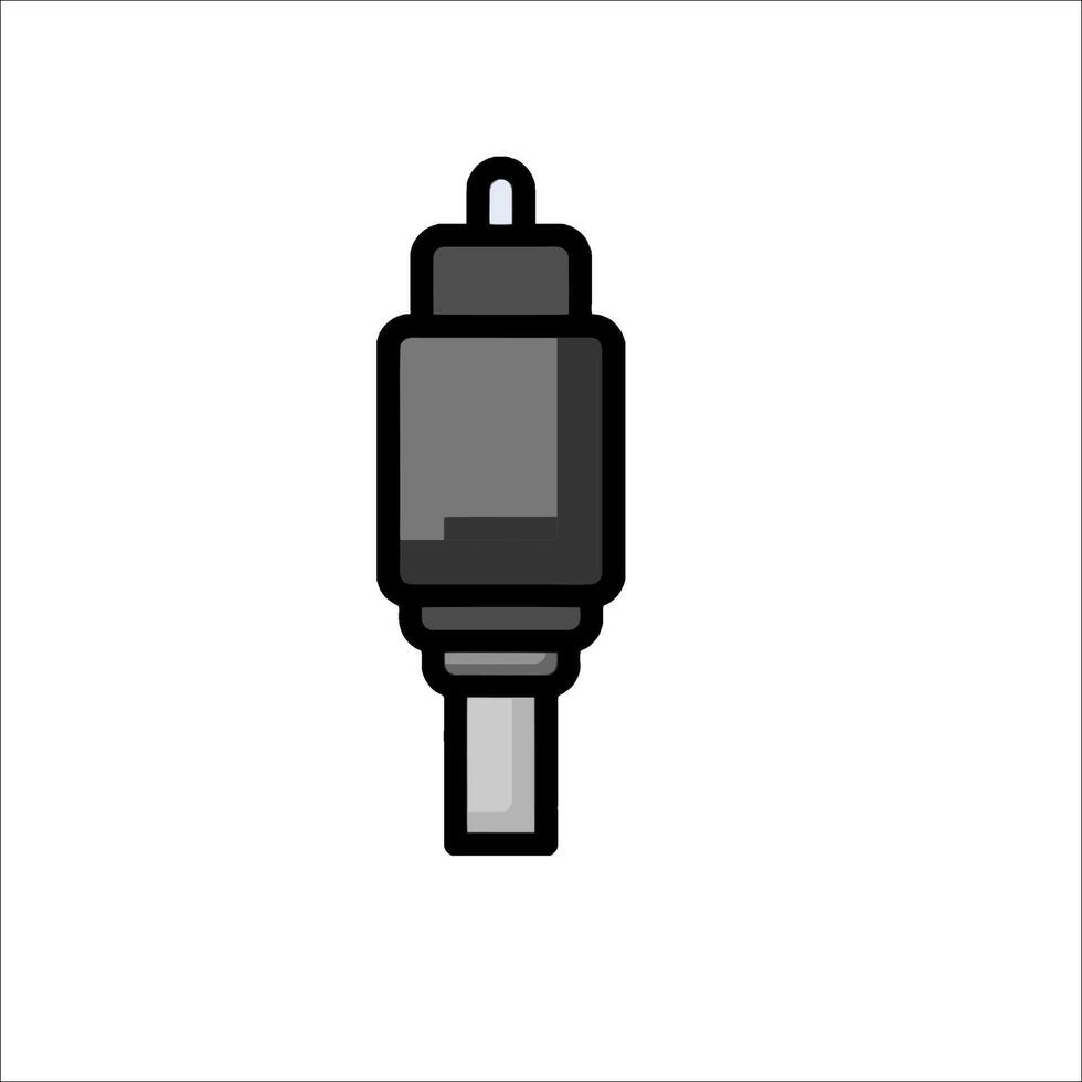 A black and white image of a plug vector