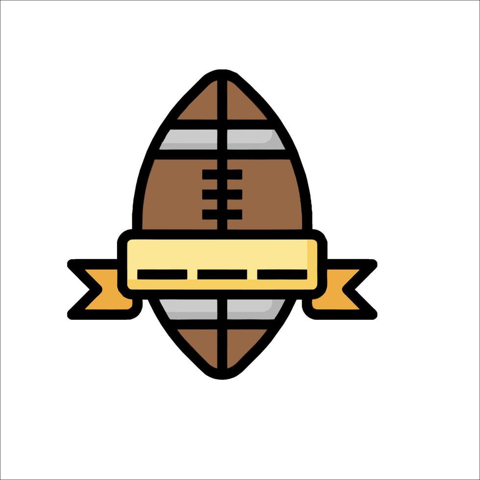 An american football ball with a ribbon on it vector