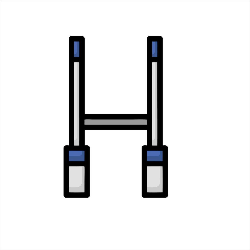 A blue and white icon of a h vector