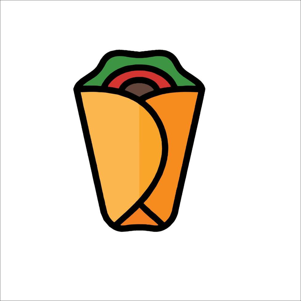 A taco wrapped in a paper on a white background vector