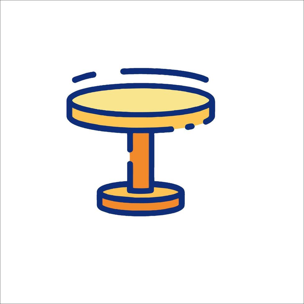 A table with a chair on top of it vector