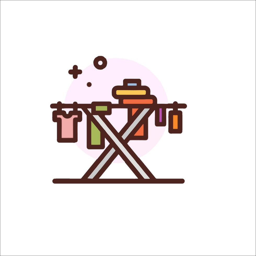 A laundry basket with clothes on it vector