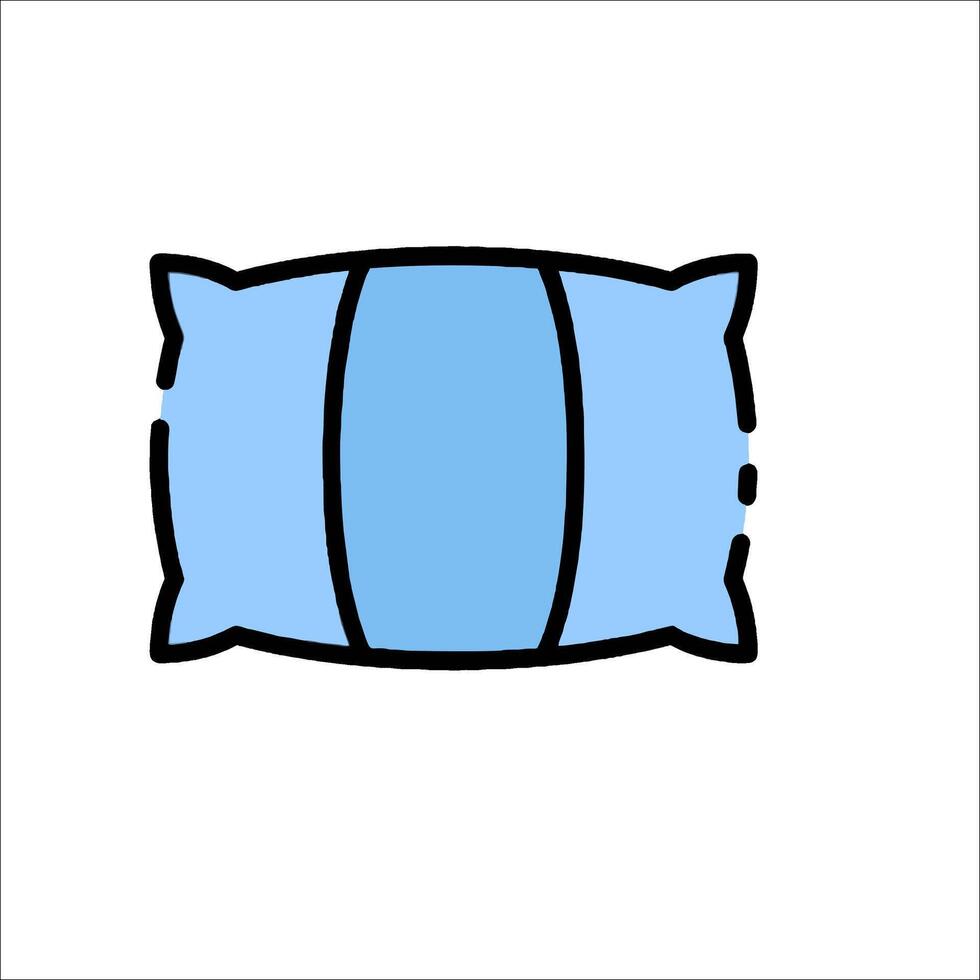A blue pillow with a black outline vector