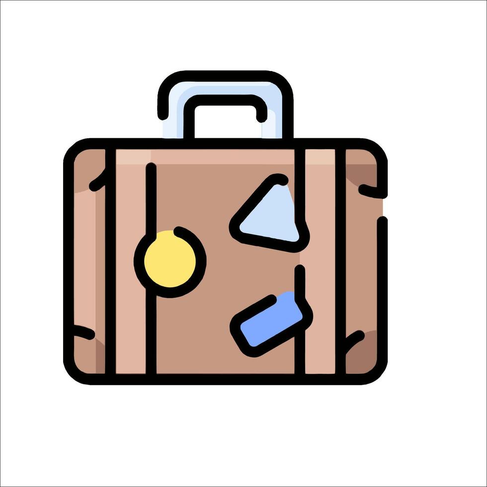 A suitcase with a piece of paper on it vector