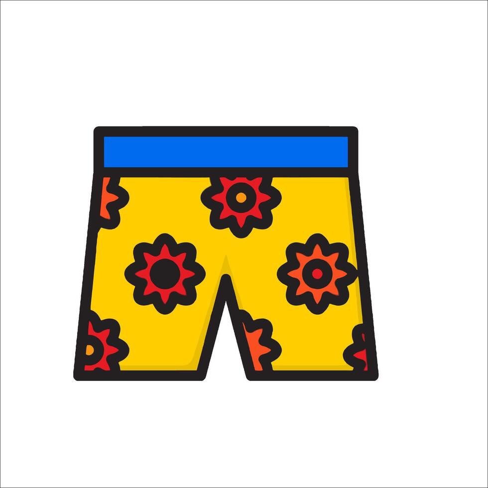 A pair of shorts with flowers on them vector