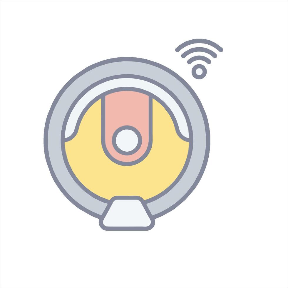 A wifi icon with a yellow and orange object vector