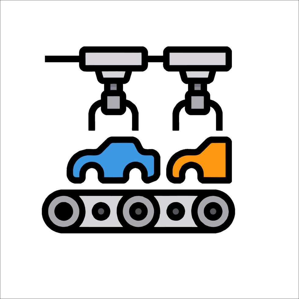 Car factory line icon illustration vector