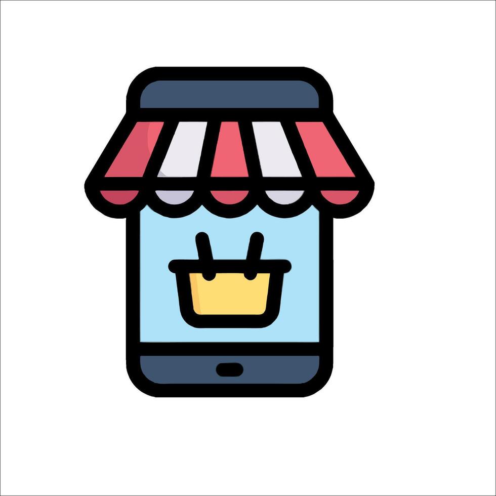 A smartphone with a shopping basket on it vector