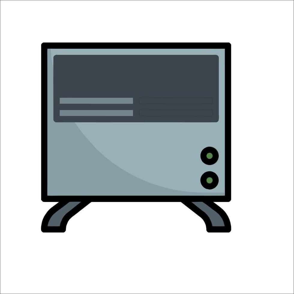 A computer with a monitor and keyboard icon vector