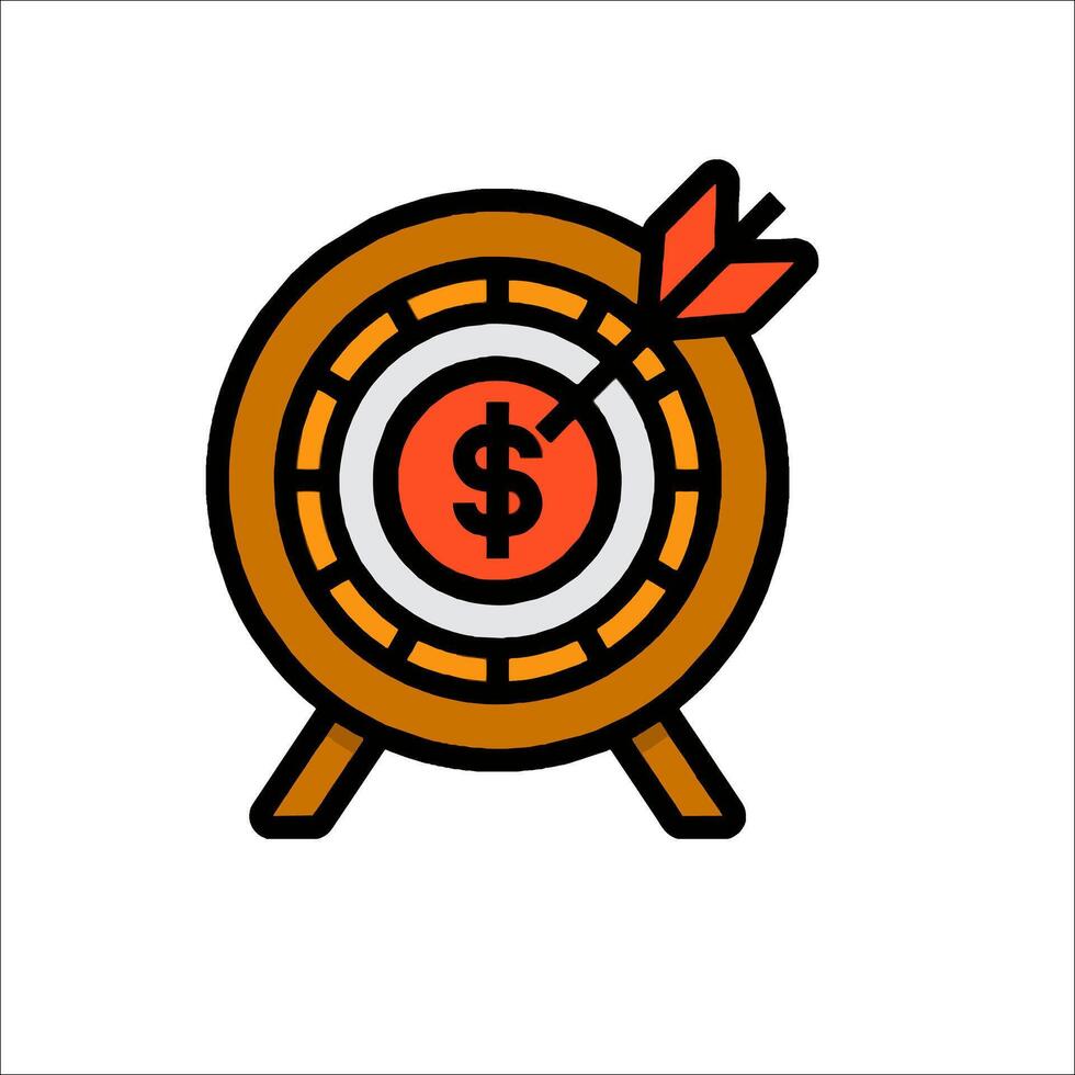 A target with dollar sign in the center of it vector