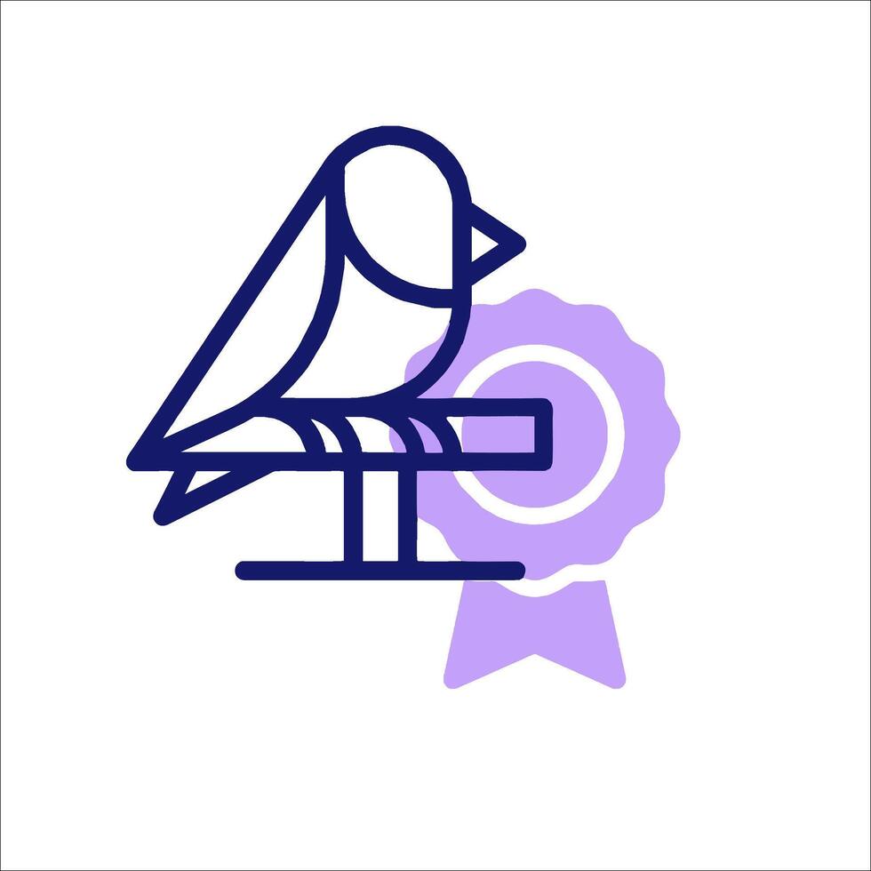 A bird sitting on a bench with a ribbon vector
