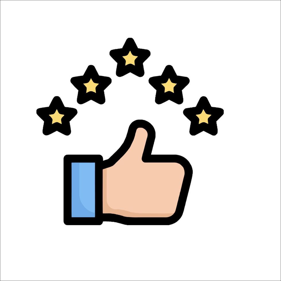 A hand with five stars and a thumbs up vector