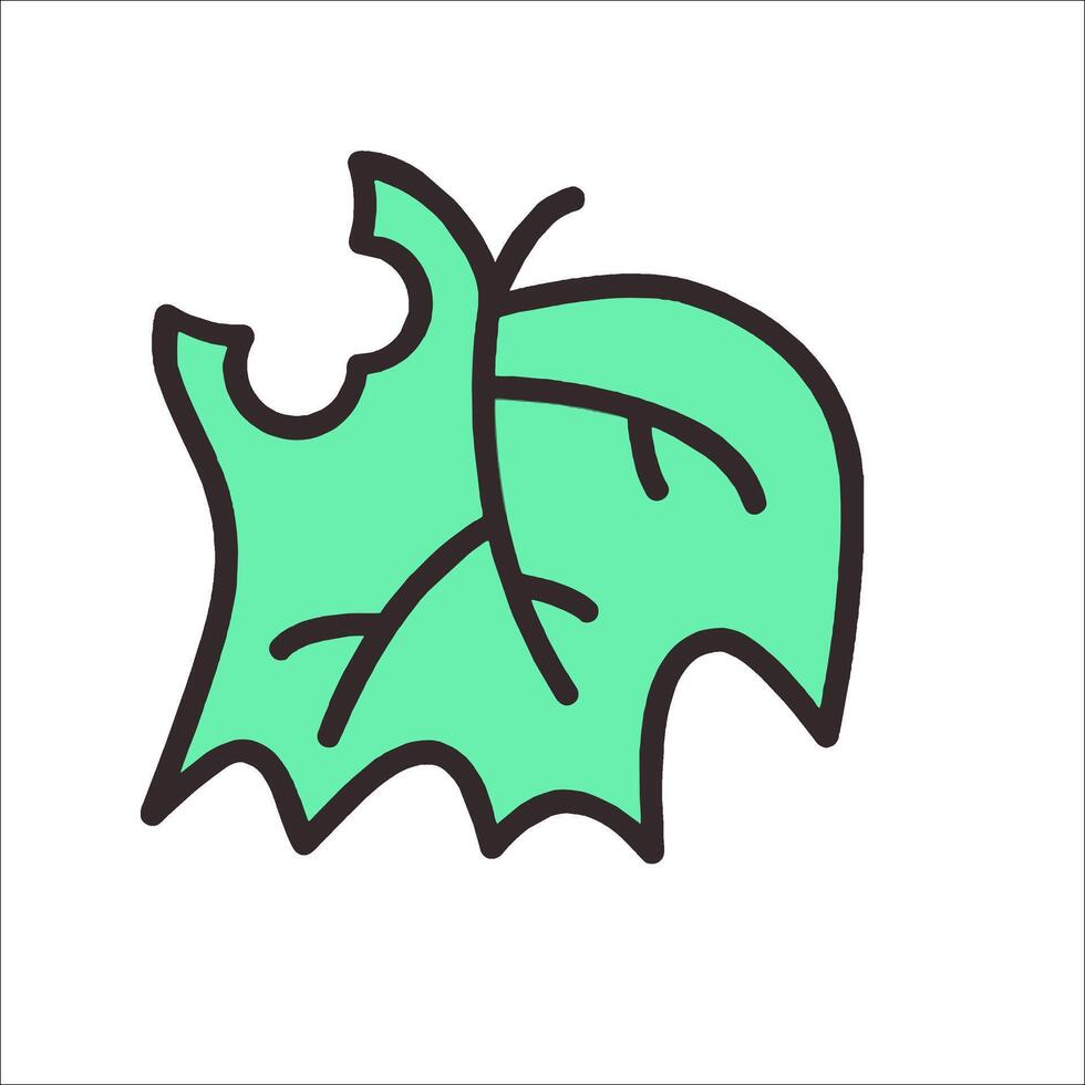 A green leaf with a broken piece of it vector