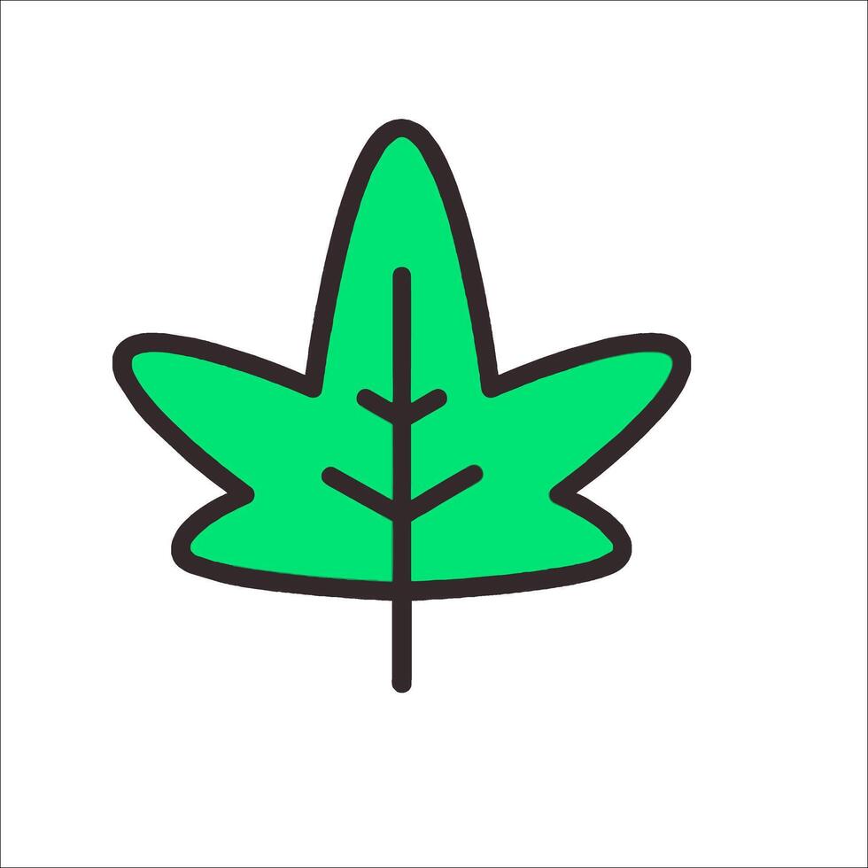 A green marijuana leaf icon on a white background vector