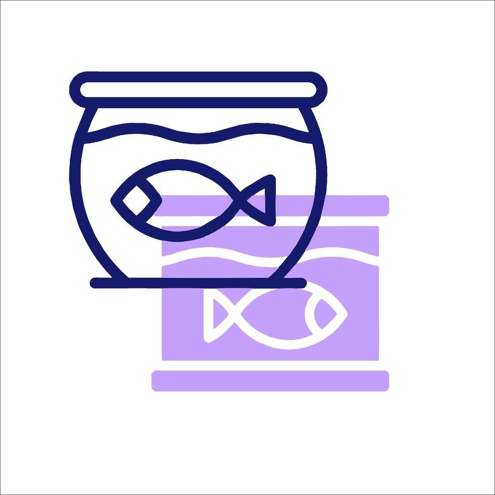 Fish tank icon, line icon vector