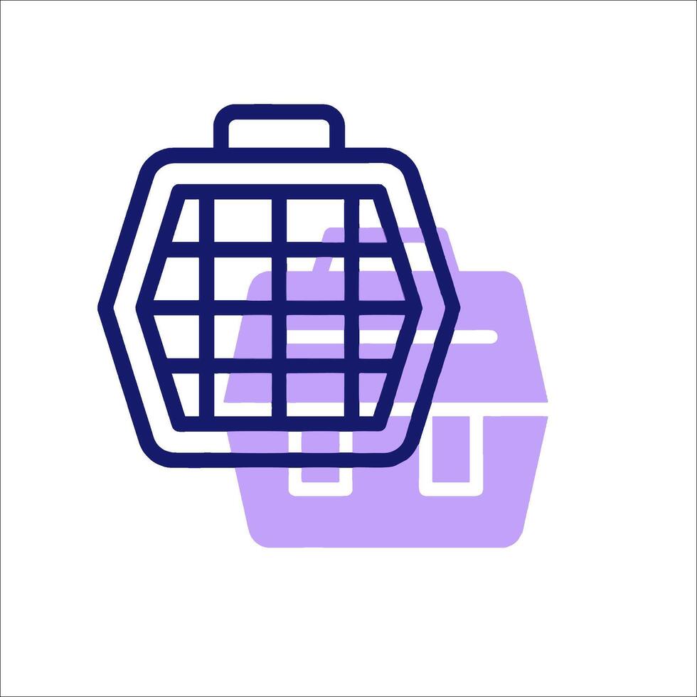 A purple and blue icon of a suitcase vector