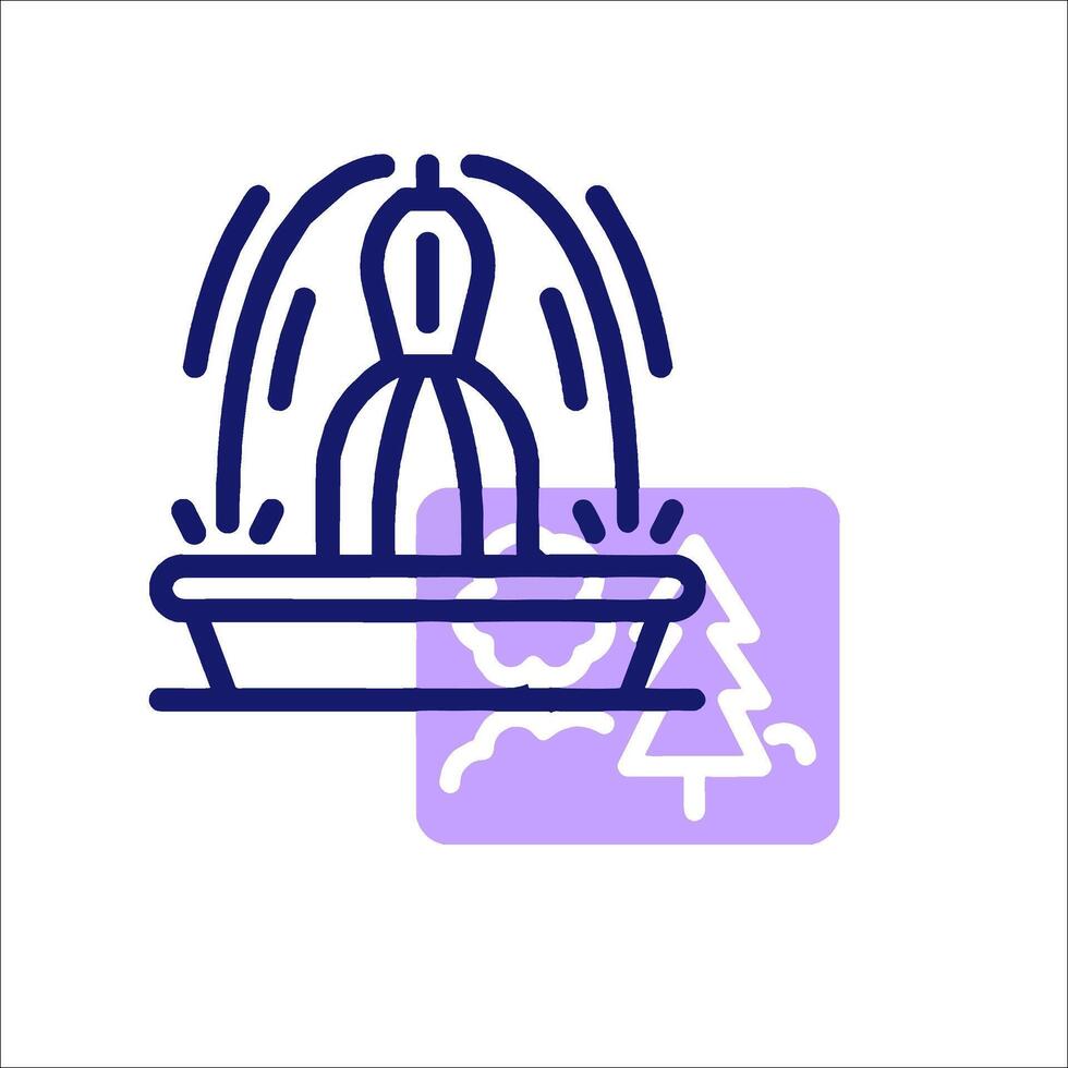 A water fountain with a tree in the bowl vector
