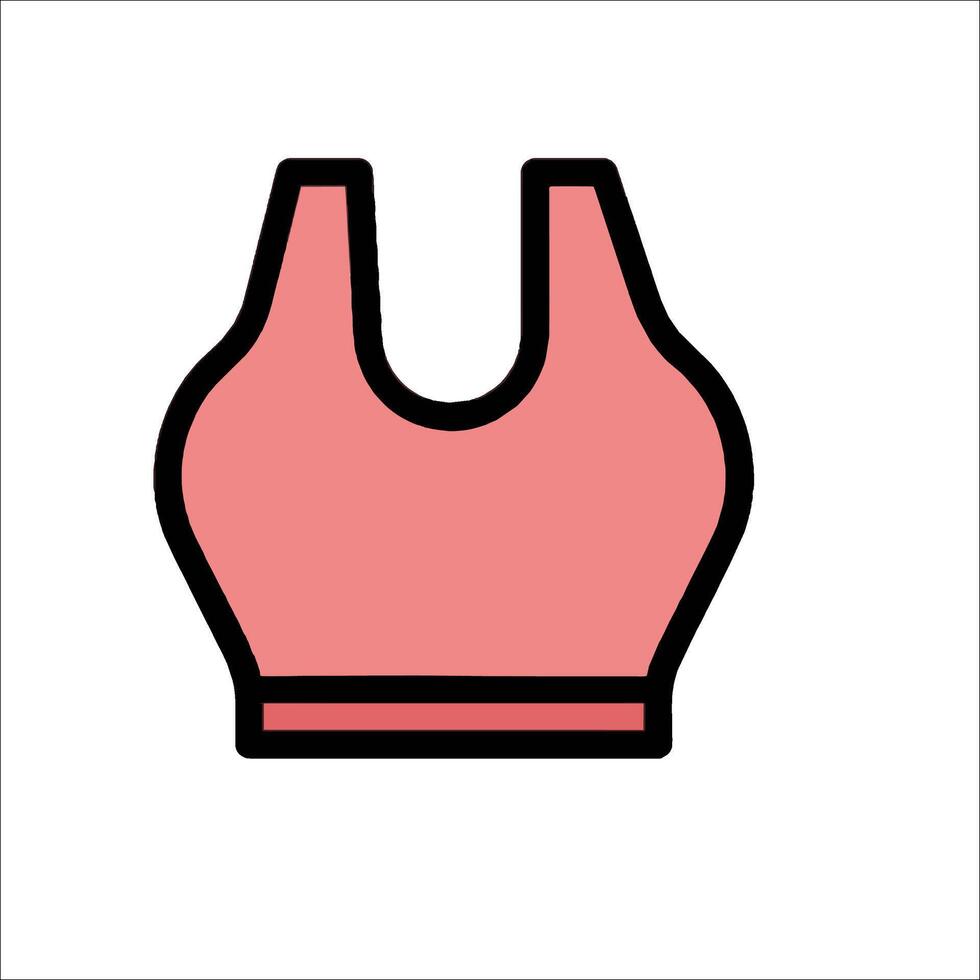 A pink sports bra top icon vector