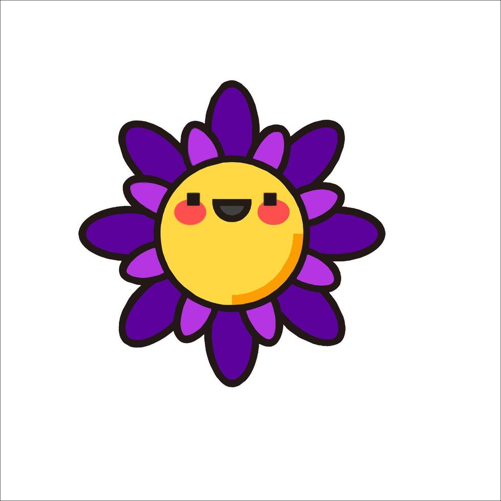 A cartoon flower with a smiley face vector