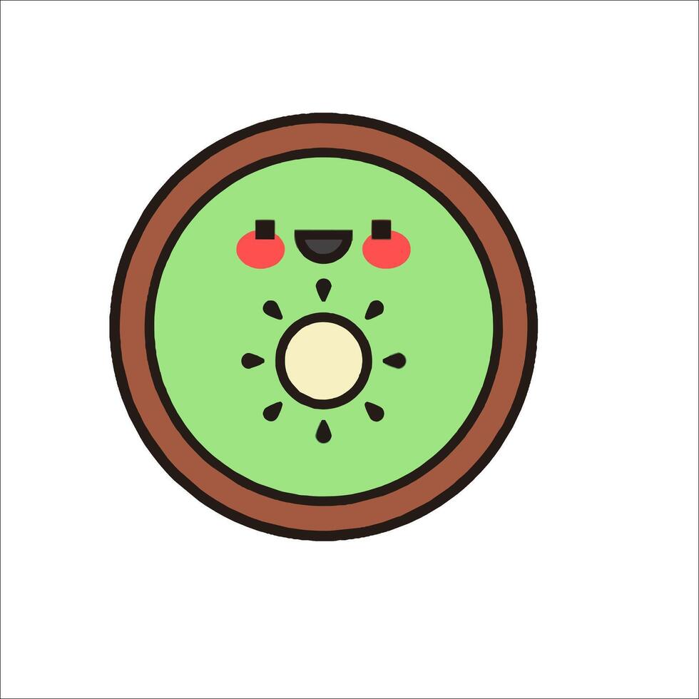 A cartoon kiwi fruit with a smile on it vector
