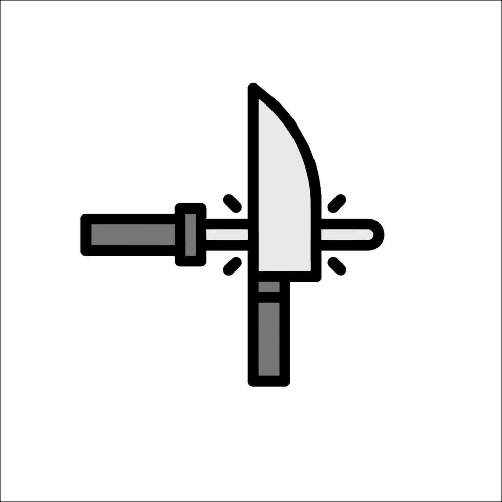 A knife and a knife sharpener icon on a white background vector
