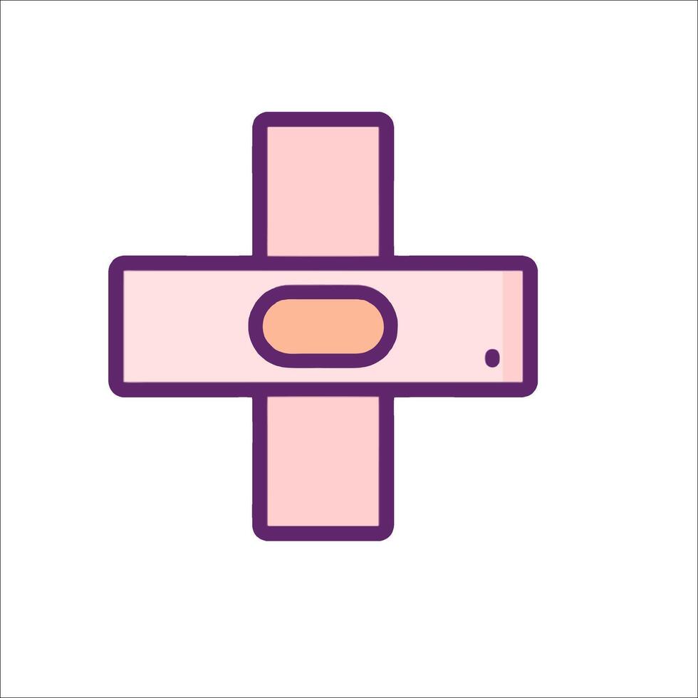 A pink bandage with a cross on it vector