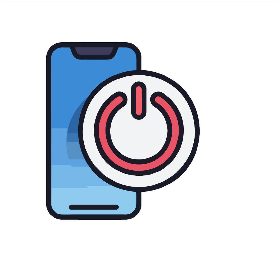 A phone with a power button on it vector