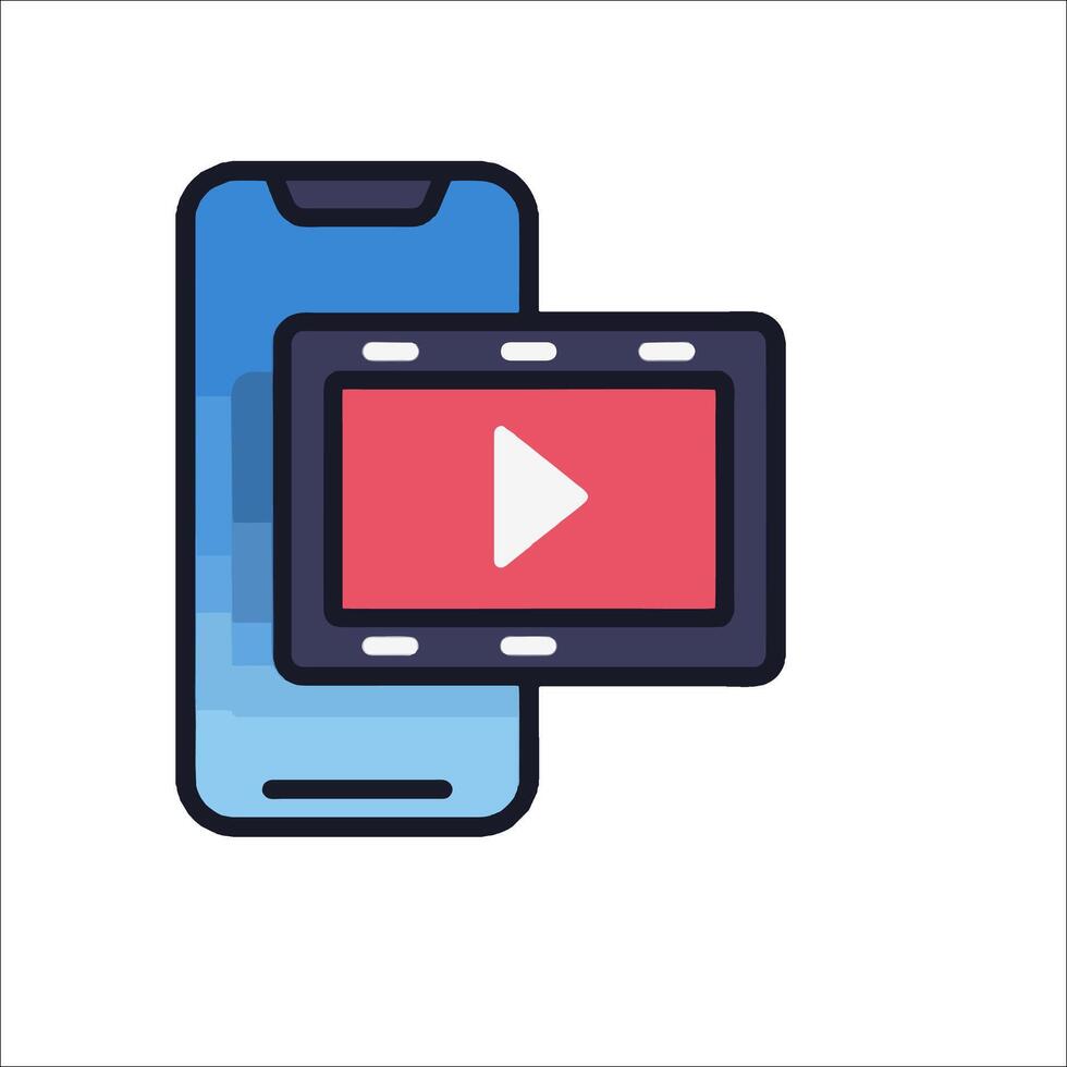 player icon on a smartphone vector