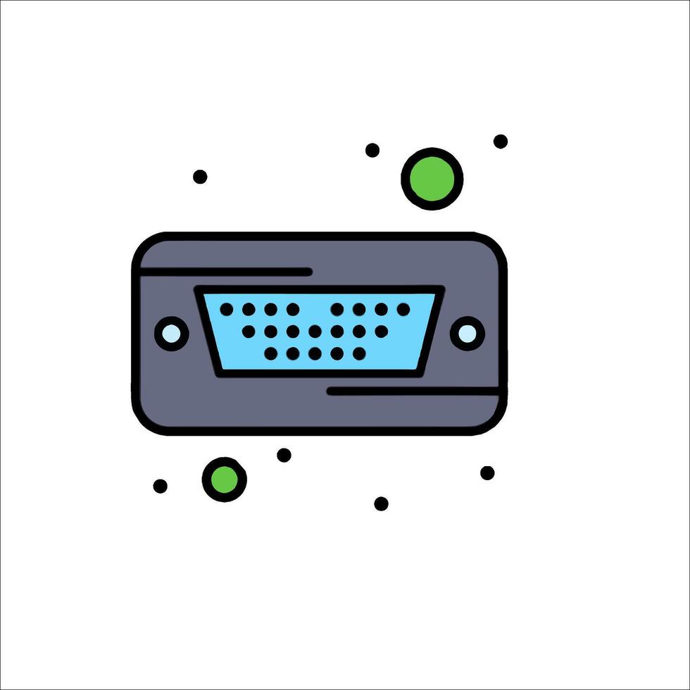 A computer monitor with a green dot on it vector