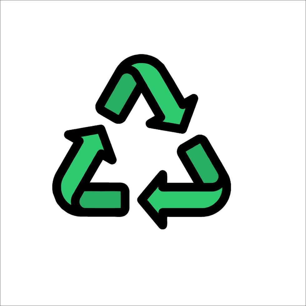 A green recycling symbol on a white background vector
