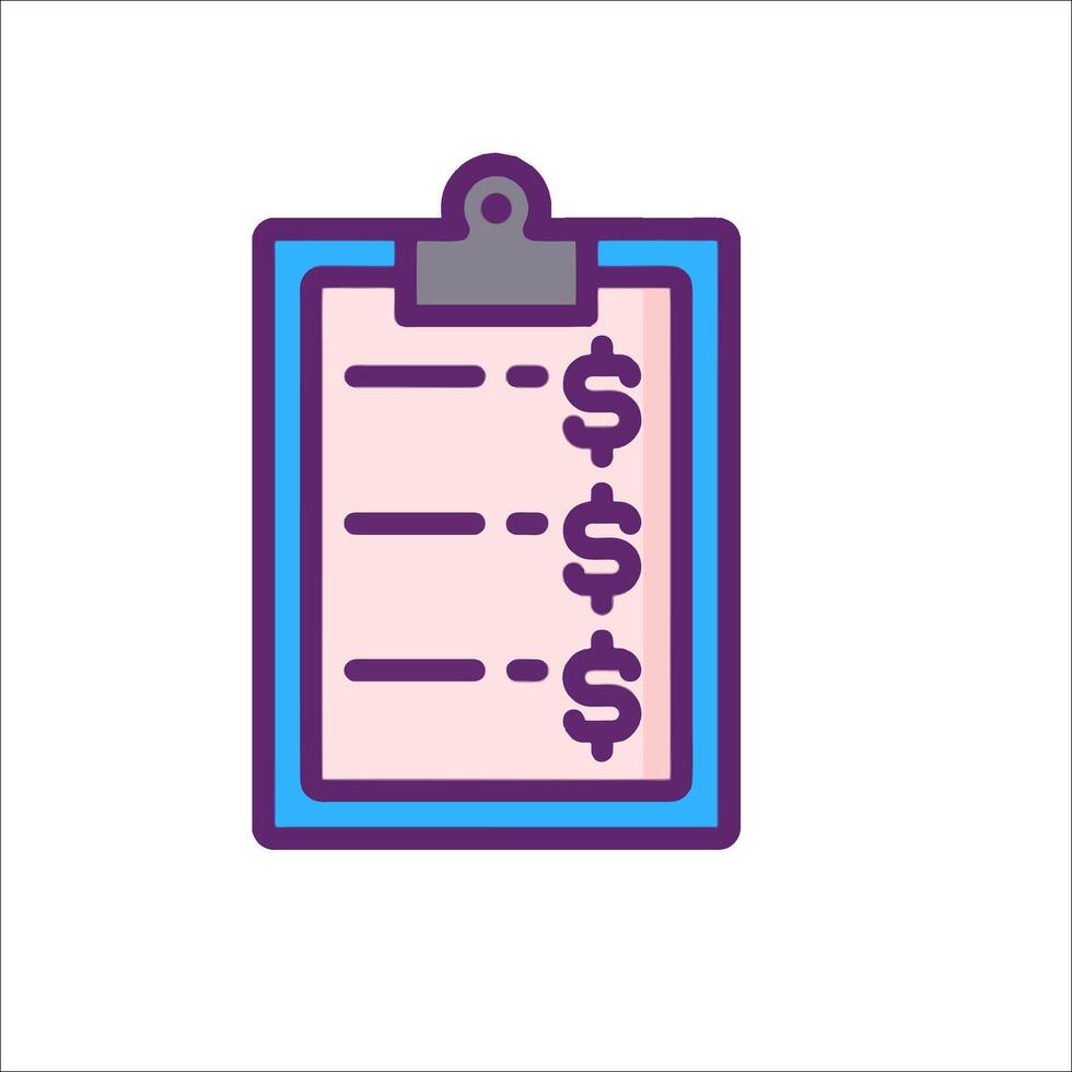 A clipboard with a dollar sign on it vector
