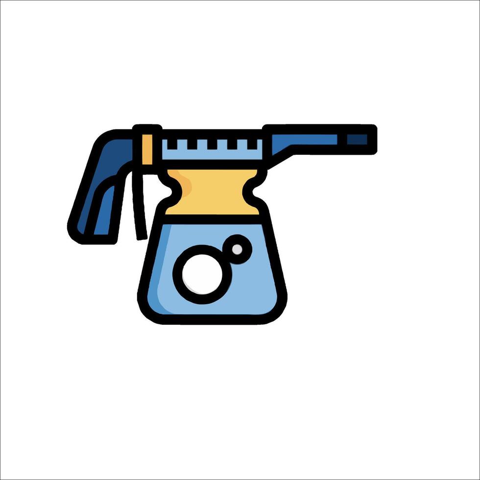 A blue and yellow sprayer with a handle vector