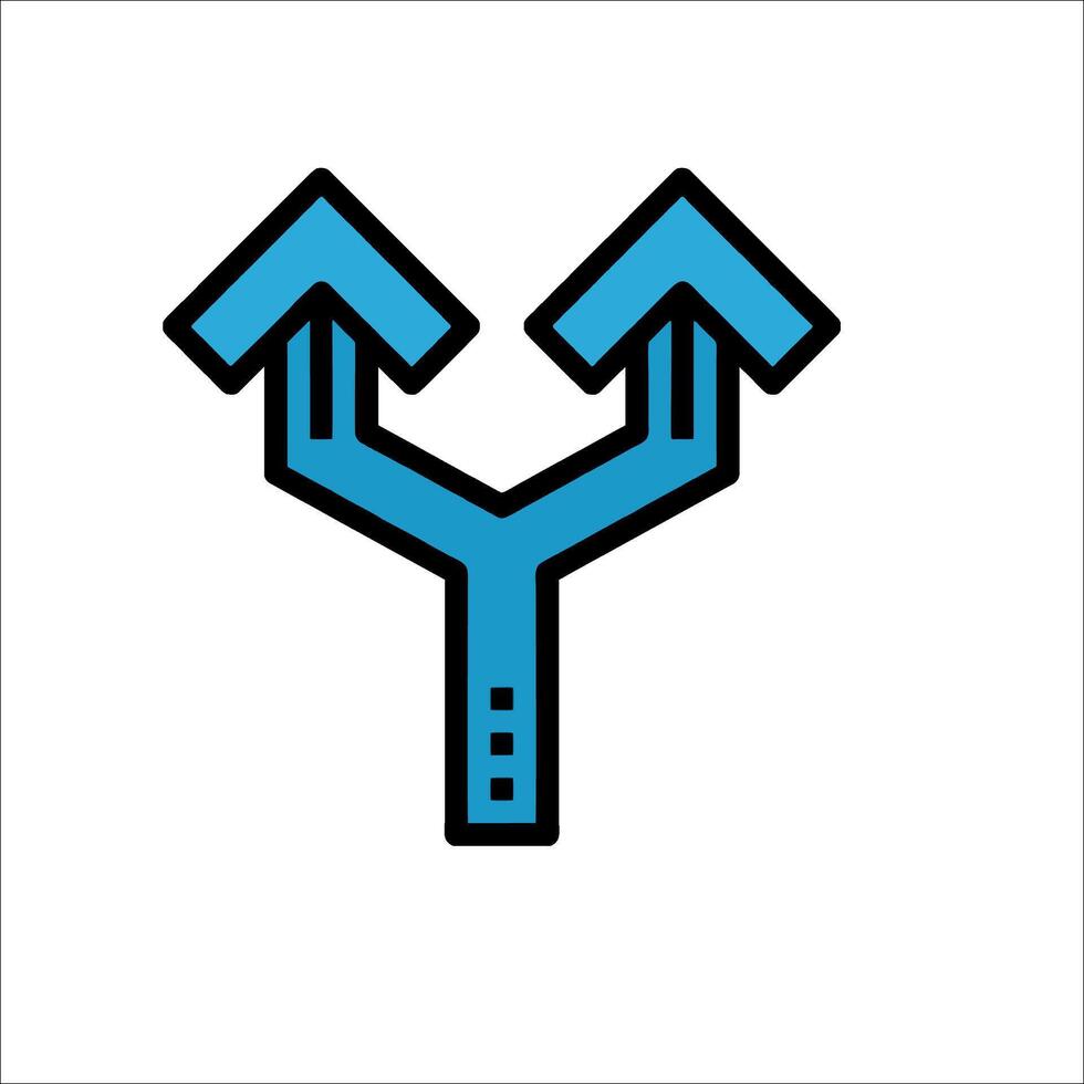 A blue arrow pointing to the left and right vector